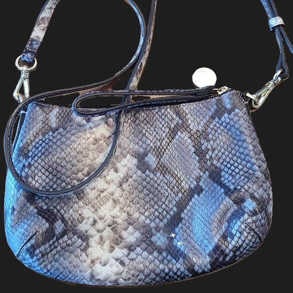 G.I.L.I. Blue Snakeskin Crossbody Bag - Picture 3 of 13